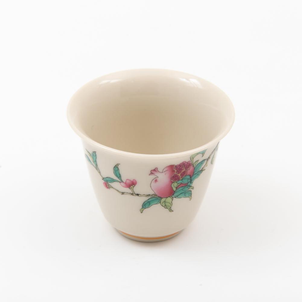 草木灰 手書き風ザクロ茶杯 50ml