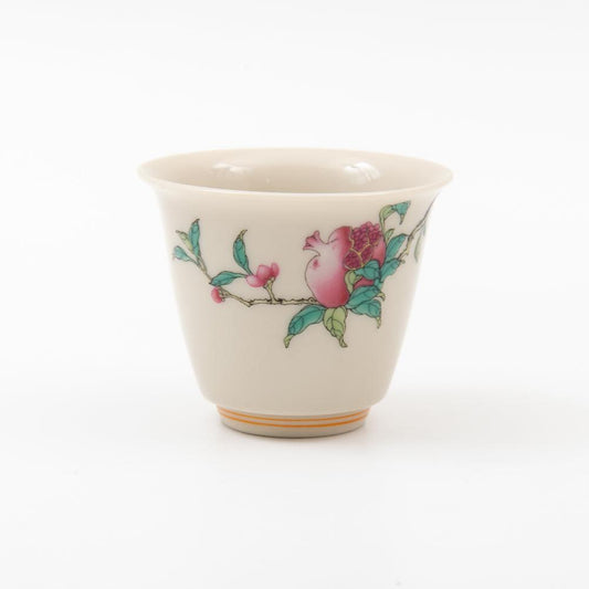 草木灰 手書き風ザクロ茶杯 50ml