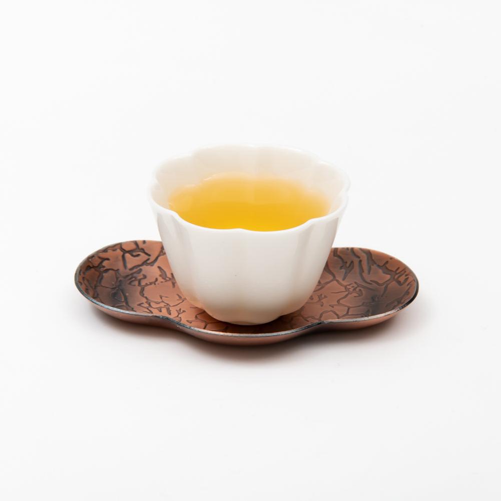 金属茶托紅銅 花型