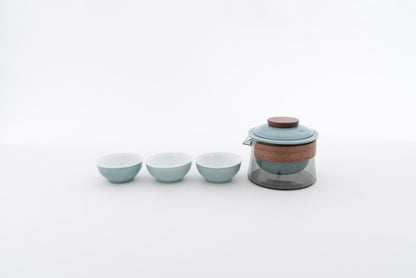 【茶旅 - トラベル茶器セット】ワイド／青磁